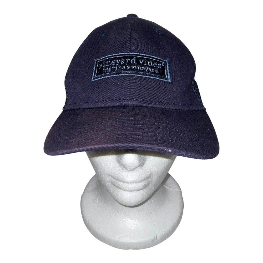 Vineyard Vines Hat‎ Blue Spellout Hat Cap Snapback Trucker Mesh Marthas